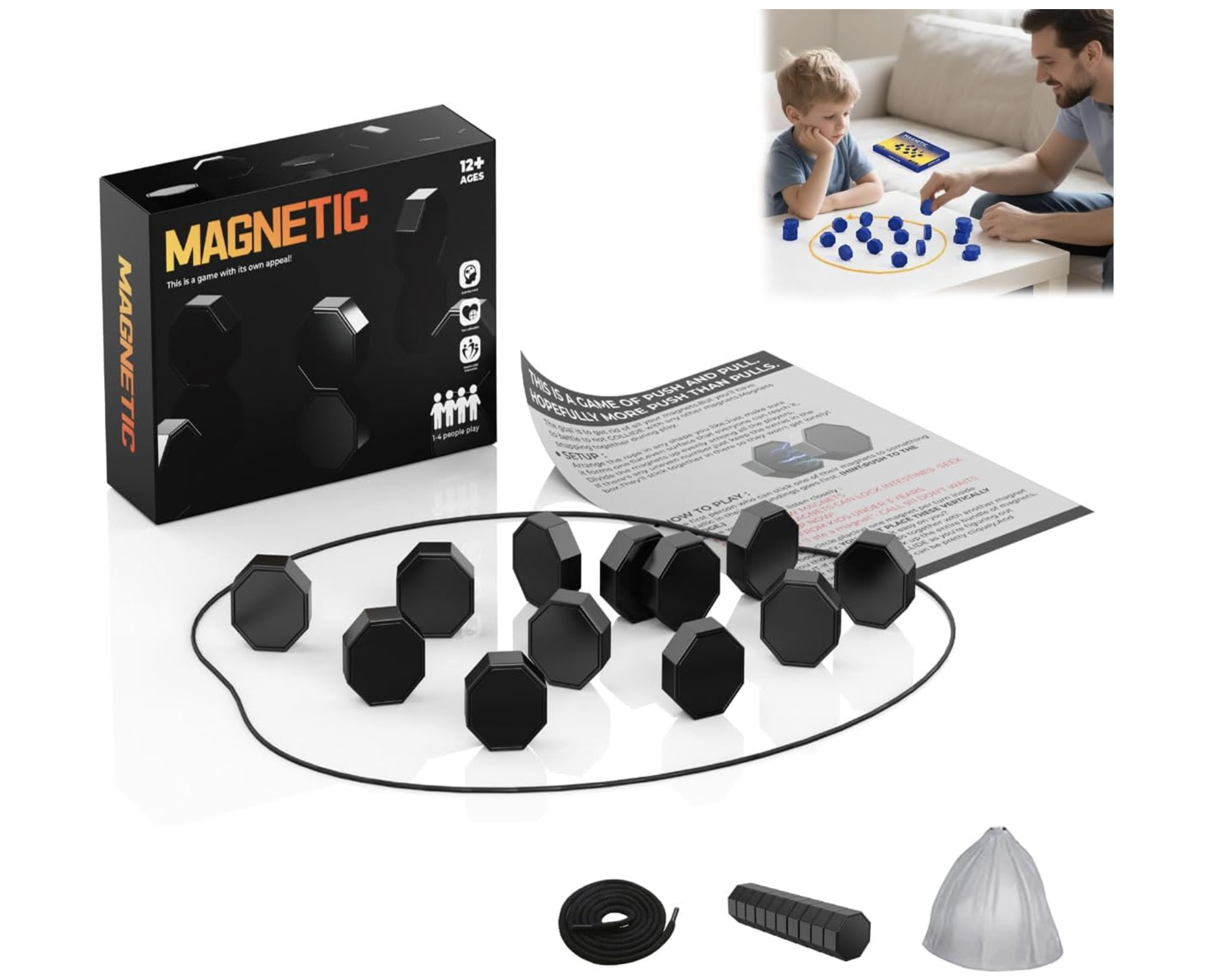 Genérico Juego Magnético con Cuerda,Juego de Ajedrez Magnético, Juegos de Mesa Magnéticos, Juegos de Estrategia y Rompecabezas para la Familia, Fiestas Viajes y Acampadas (B)